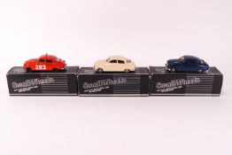 Three Small Wheels 1/43rd scale model Saab cars,