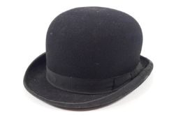 A boxed black plush Top hat, by Moss Bros of Covent Garden,