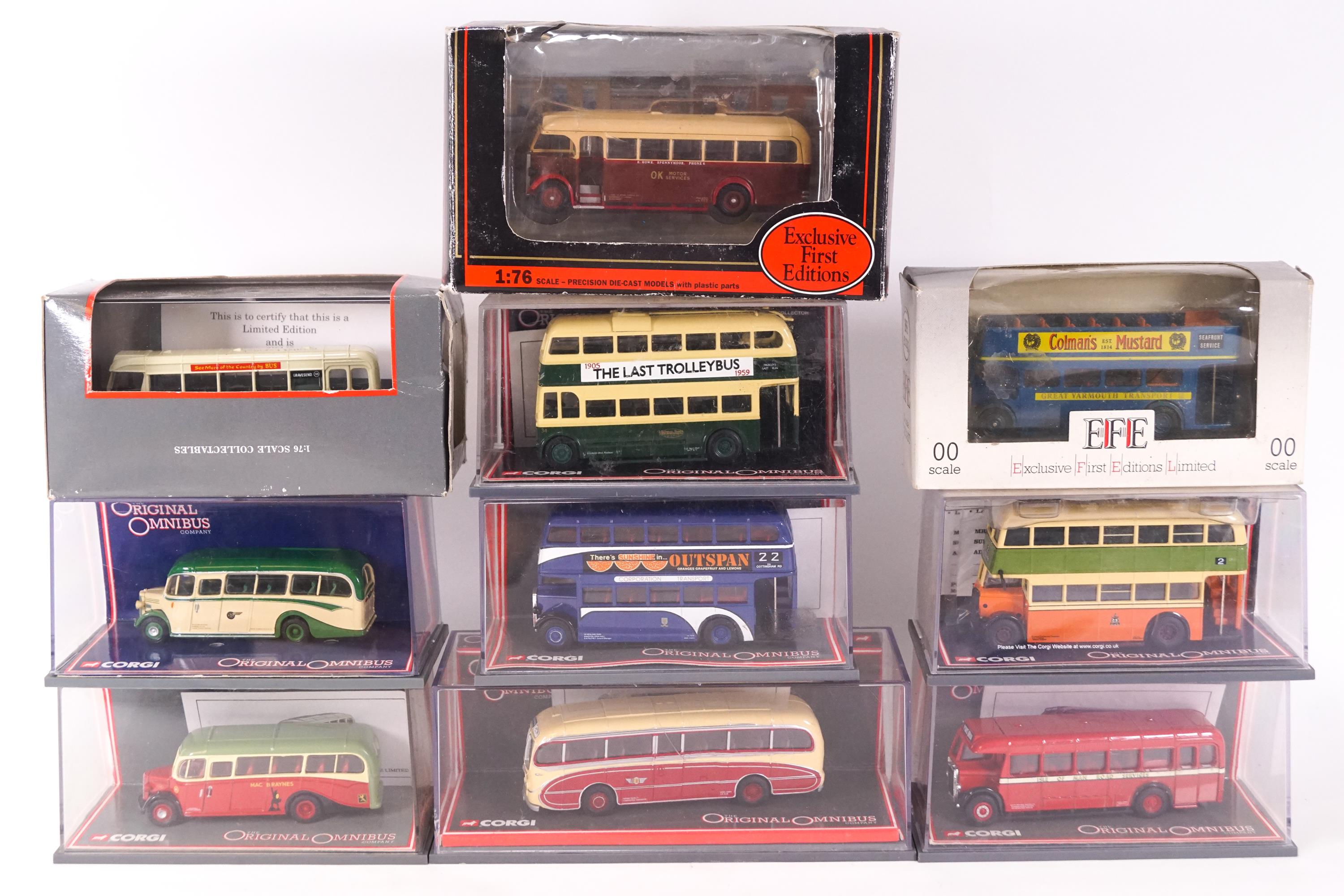 A group of cased Corgi original Ominbus Company Limited Edition models, to include a Bedford,