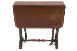 An Edwardian mahogany and satinwood cross banded Sutherland table,