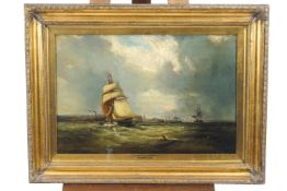 Thomas Bush Hardy, The Mouth of the Medway, oil on canvas, signed lower left,