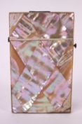 A 19th century mother of pearl card case,