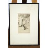 Maurice Achenes, Pont de la Tournelle, Paris, etching, signed in pencil and numbered 7/100,