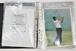 Golf Press photographs : A binder containing 46 Press photos of leading players, including Woods,