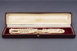 A three row cultured pearl (untested) necklace,