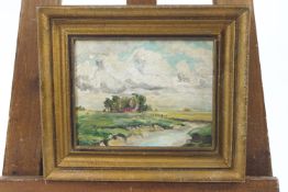 Attributed to Neil Murison, Clevedon School, Estuary Scene, oil on canvas,