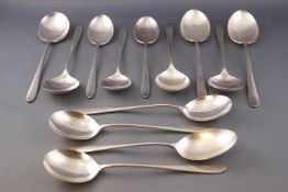 A contrived Art Deco' Old English' style silver flatware service, comprising eighteen forks,