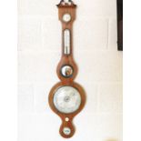 An 18th century mahogany banjo barometer by J Pini, 23 Brook St, Holborn, London,