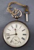 An open face pocket watch, champagne dial with Roman numerals signed The Farringdon.