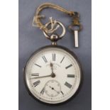 An open face pocket watch, champagne dial with Roman numerals signed The Farringdon.