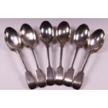 A group of fiddle pattern flatware, comprising six table forks and dessert spoons by Walker & Hall,