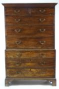 A George III mahogany chest on chest,