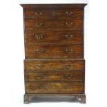 A George III mahogany chest on chest,