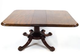 A William IV mahogany breakfast table, with one extension leaf,