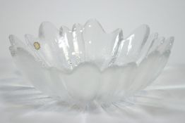 A Dartington glass bowl (boxed), in the form of a flower, designed by Frank Thrower,