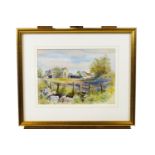 John Grant, Dorset Barns, watercolour, signed lower right,