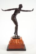 A bronze and marble figure, 'The Phoenician Dancer' after Demetre Chiparus,