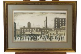 After L.S. Lowry, Street Scene, print,