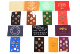 Fifteen coin sets of decimal coinage,