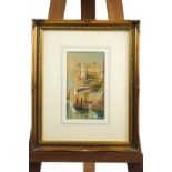 A Biendotti, Two views of Venice, watercolour, signed lower right,