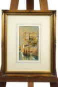 A Biendotti, Two views of Venice, watercolour, signed lower right,