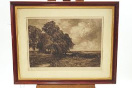 After E M Wimperis, engraving, rural scene, signed in pencil by Wimperis bottom left,