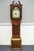 An early 19th century mahogany long case clock,