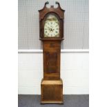 An early 19th century mahogany long case clock,