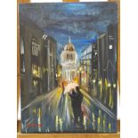 Marian Martin, (British Contemporary) 'Midnight Walk at St Pauls' 2012, acrylic,