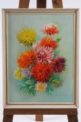 Vestey Rich, Chrysanthemums, oil on canvas, signed lower right,