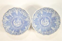 Two 19th century pottery bowls each with flared foot,