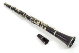 A rosewood clarinet by S A Chappell, in case,