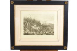 John Harris, after William Shayer, set of four hunting scenes, aquatints,