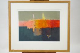 Mark Godlin (B1957), Abstract Buildings, mono print, acrylic on paper, signed in pencil lower right,