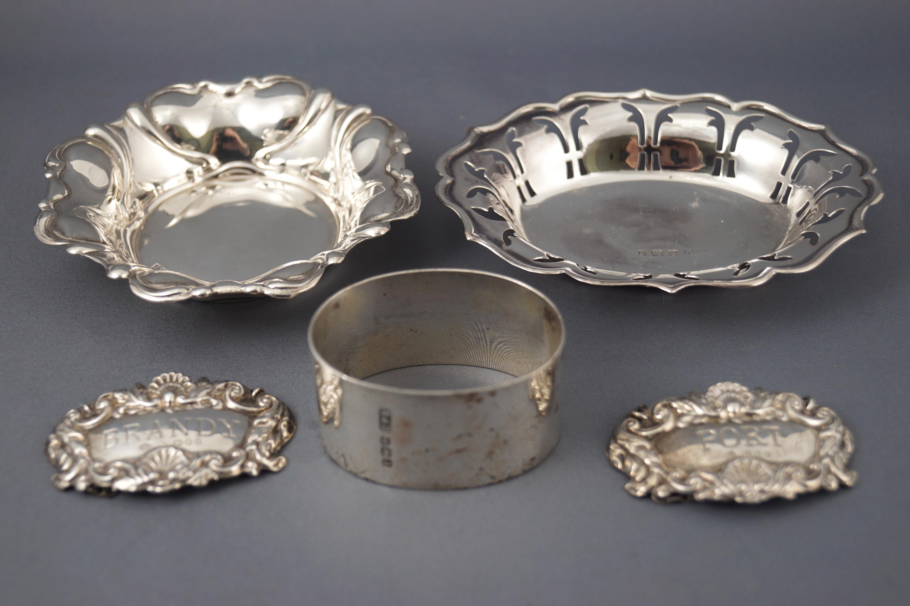 A silver bon bon dish of fancy repousse quatrefoil form, by Deakin and Francis,