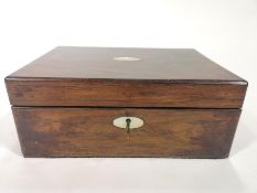 A 19th century rosewood writing slope of small form,