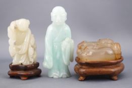 Three Chinese hardstone carved figures,