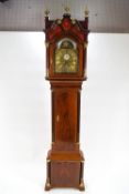 An 18th century mahogany long case clock with movement by Pantenis Higdon of Brewham (FL 1790-1803),