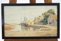 L H Saglizer, Low tide, watercolour, signed lower left,