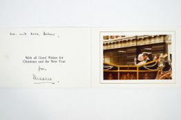 A Christmas card from Prince Charles, with a photograph of the Queen Mother and Prince Charles