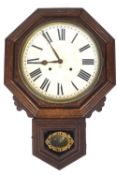 A mahogany cased Ansonia wall clock, made in Brooklyn,