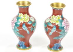 A pair of cloisonne vases,