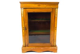 A Victorian walnut pier cabinet with inlaid detail and gilt metal mounts,