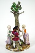 A Meissen style porcelain figure group, 'The Maypole' ,