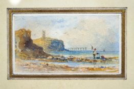 Thomas Lound (1802-1861), Coastal landscape, watercolour,