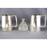 Two electroplate Hong Kong made pint mugs by Kut Hing Swatow, circa 1930,