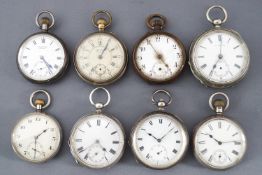A collection of silver cased pocket watches (10) together with three base metal pocket watches