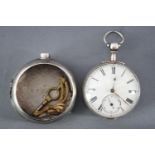 A pair cased silver open face pocket watch.