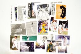 A collection of cricket Press Photos, 1970 - 90's, 8 x 12" and smaller, Australia, England,