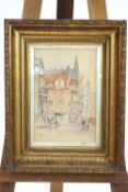 Street Scene, watercolour, signed and dated 1906 lower left,